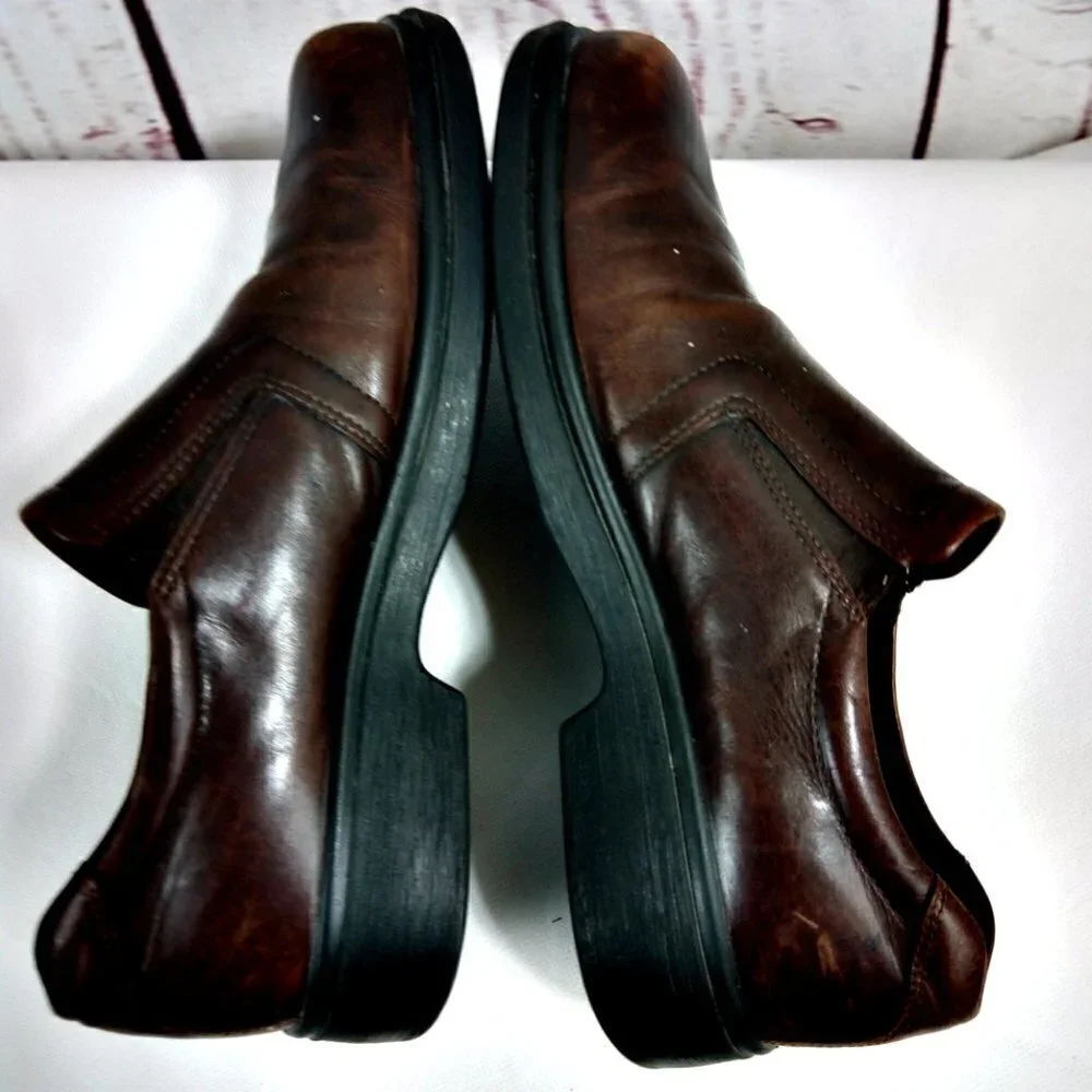 Ecco Shock Point Brown Slip On Loafer Dress Shoes US 9-9.5 EU 43
